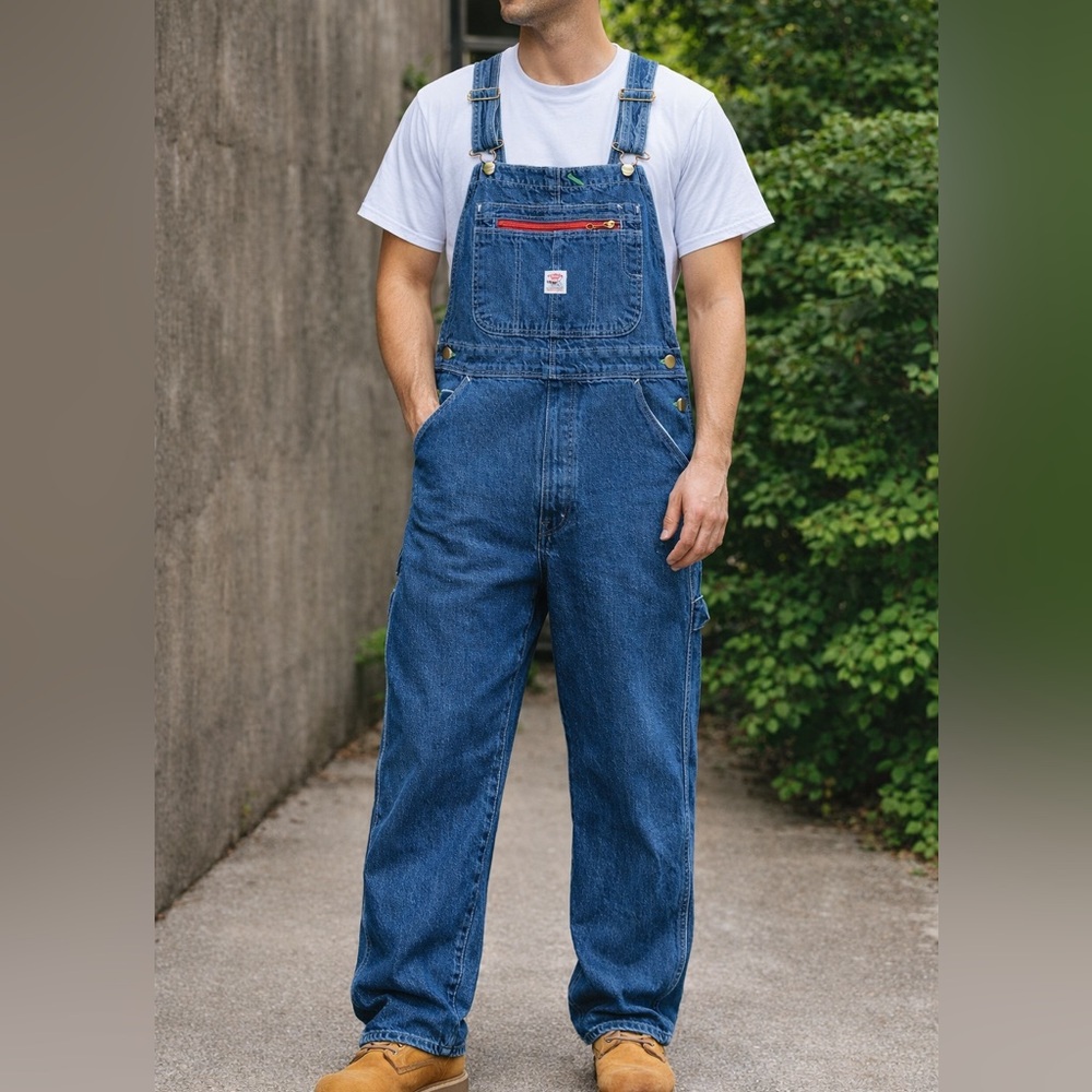 Pointer Brand Vintage USA Carpenter Cargo Denim Overalls Bibs Men’s 34 x 32